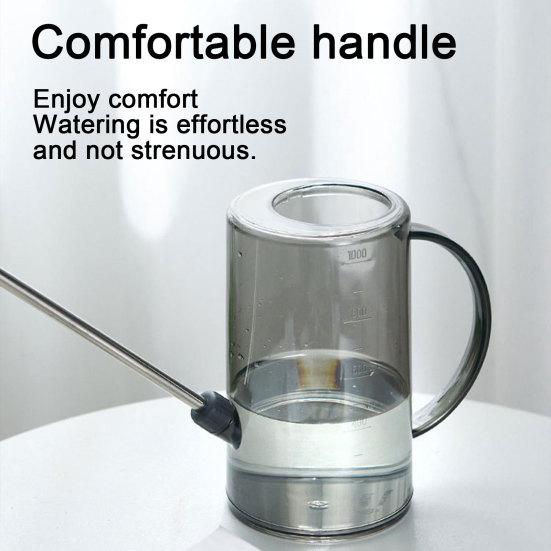Garden Watering Can Steel Spout Transparent Body with Long Stainless Non-Slip Handle Watering
