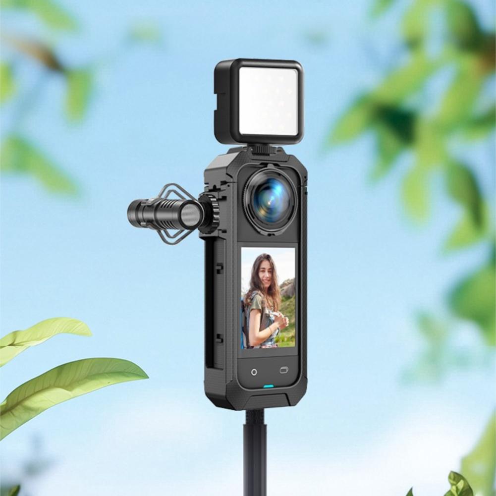 PC-Schutzrahmen Magnetische Schnellverschluss-Schutzhülle mit Blitzschuh-Halterung Gehäuse für Insta360 X5 Kamera Zubehör