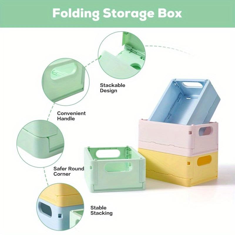 1pc Dormitory desktop storage box, book storage basket, simple foldable storage box, miscellaneous storage basket