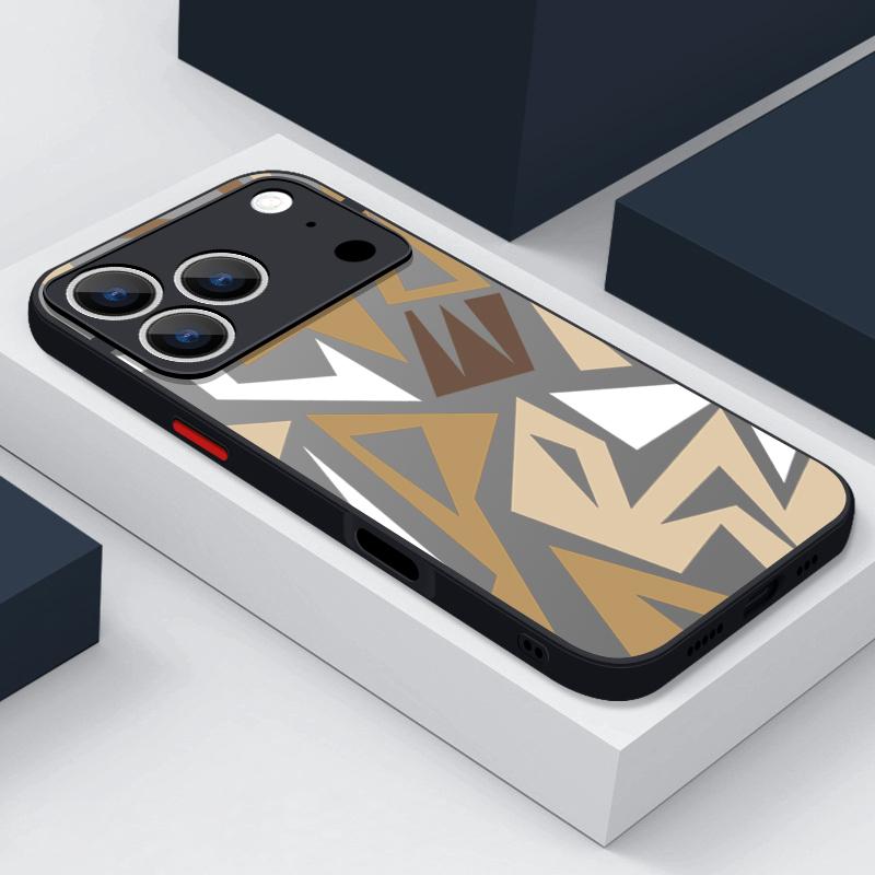 Geometric Patterned Print Case For iPhone 17 Air 16e 16 15 14 Pro Max 13 15 Pro 17 Pro 17 Shockproof Soft Edge Hard PC Matte Phone Cover