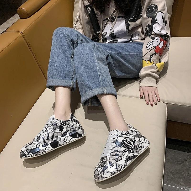 New Women Vulcanized Shoes Platform Sneakers Graffiti Board Shoes Girls Casual Sneaker Female Outdoor Sport Shoes Women's Board