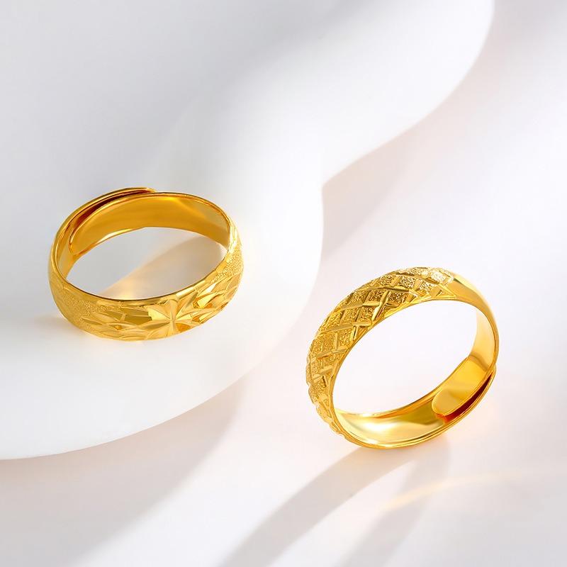 Open Ring Men's Flash Sand Car Flower Craft Adjustable Ring Fashion Jewelry Women