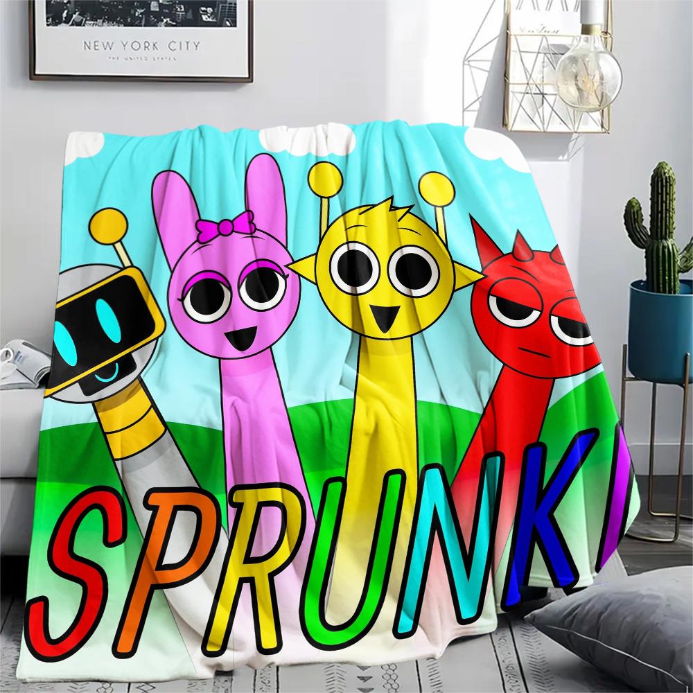 Sprunki,pattern Flannel Blanket, High Quality Comfortable for All Seasons, Home Decor, Warmth and Comfort, Perfect for Gifts.