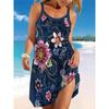Summer Elegant and Comfortable Strap Skirt 3D Floral Printed Seaside Dress
