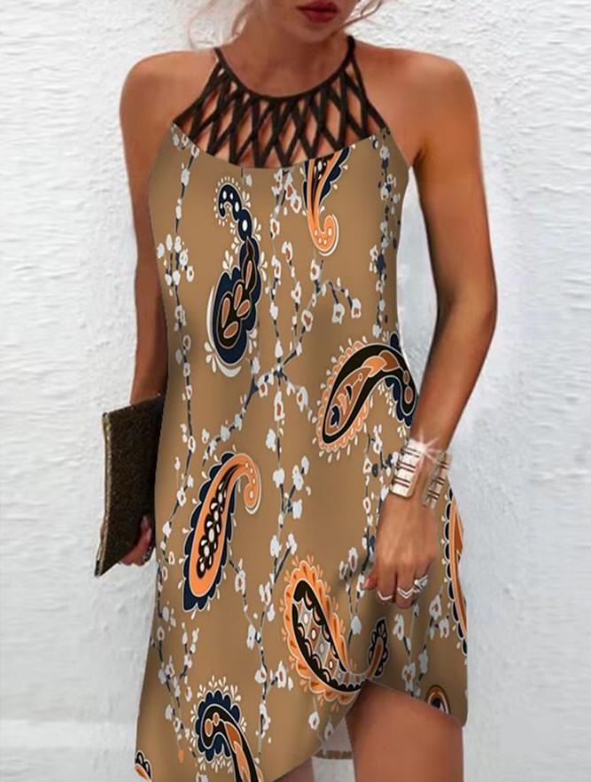 2023 Ethnischer Stil Mesh Ärmelloses Freizeitkleid für Damen - Europäische & Amerikanische Frühjahr/Sommer Kollektion