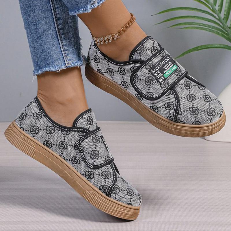 Módní Retro Květinová Výšivka Tenisky Dámské Suchý zip Černé Baleríny Boty pro Ženu Jaro Podzim Svrchní Oblečení Lehké Vycházkové Boty Mujer