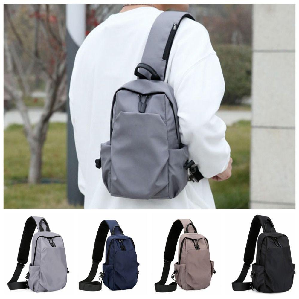 Retro Oxford Shoulder Bag Zipper Pocket Nylon Shoulder Bag Protable Chest Bag Men  Outdoor