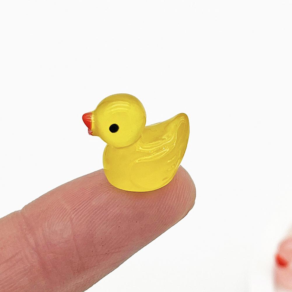 10/20/30/40/50/100Pcs Mini Duck Figurine Resin Luminous Microlandscape Miniature Duck Figurines Fairy Garden Accessories