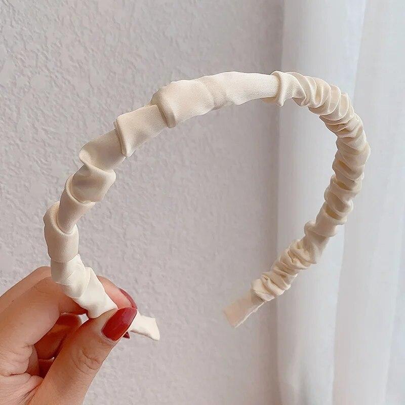 

Складная повязка на голову, простая и универсальная, милая студенческая заколка для волос, нескользящая повязка на голову под давлением, аксессуары для волос