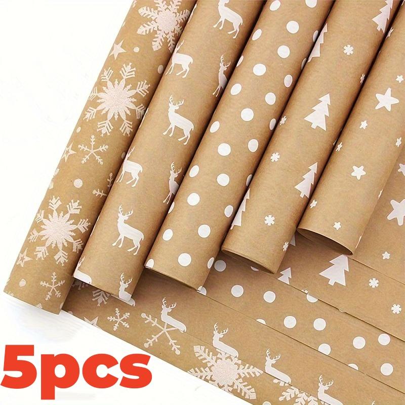 Christmas Gift Wrapping Paper with Snowflake Tree Pattern Paper Roll 16.9"x590" Eco-Friendly Paper Material for Holiday Presents