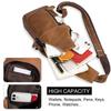 Vintage Men's Leather Single Shoulder Crossbody Chest Bag Top Layer Cowhide Outdoor Front Satchel Small Backpack Bag