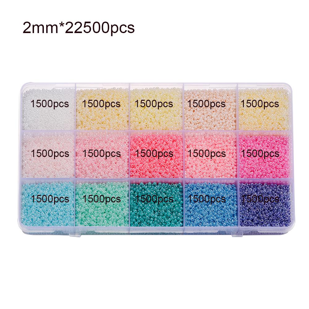 10-24 Colors Beads Jewelry Making Kits 2/3mm Colorful Glass Seed Beads for Kid Girl Bracelet Necklace DIY Kit Jewelry Making Set