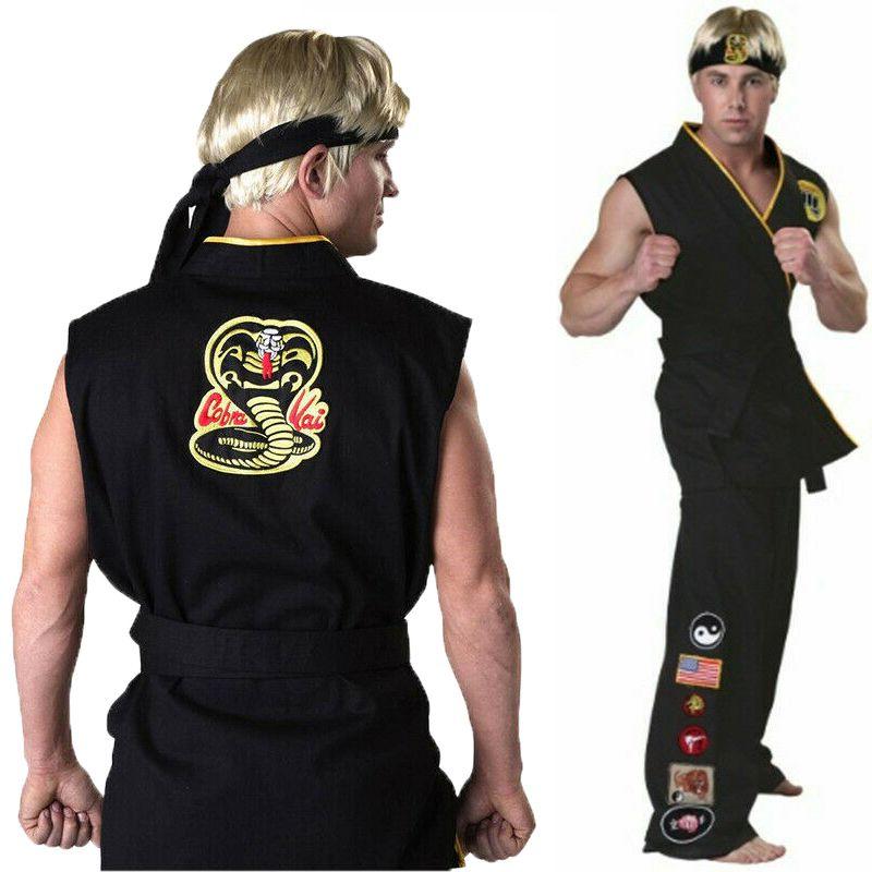 Authentic Cobra Kai The Karate Kid Saga Halloween Cosplay Costumes Taekwondo Party Set