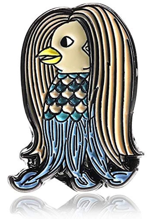 Don Flyee Amabie Pin Badge, Butterfly Clutch, Lightweight Alloy, Ideal for Driving Away Illness, Gift, C0061