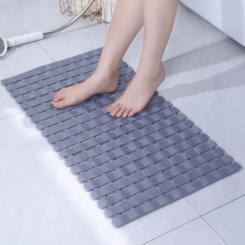 Non-Slip Bathroom Mat Pvc Non Slip Mat Bath Floor Shower Drainage Quickly Dry Carpet Waterproof 50x80cm серый