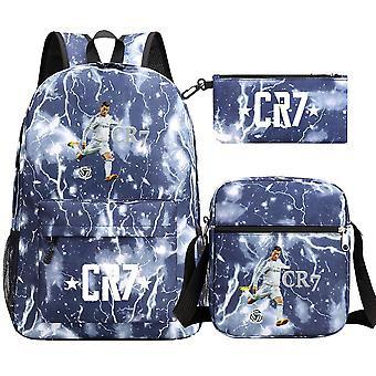 Youth Fashion Backpack Shoulder Bag Pencil Case Children'S Student School Bag 3-Piece Set