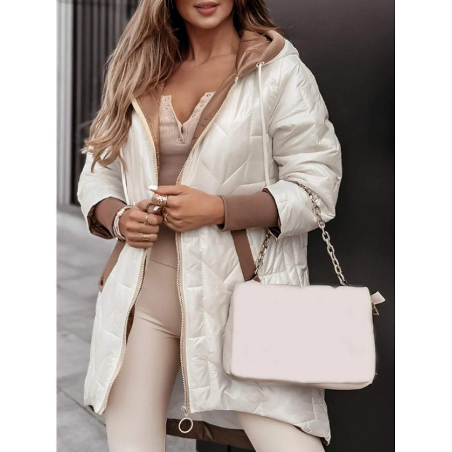 Herbst Winter Neue Mode Kapuzenpullover Locker Langarm Einfarbig Reißverschluss Baumwolle M Baumwolljacke Mantel
