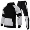 Spring and Autumn Men's Casual Patchwork Hooded Sweatshirt Suit