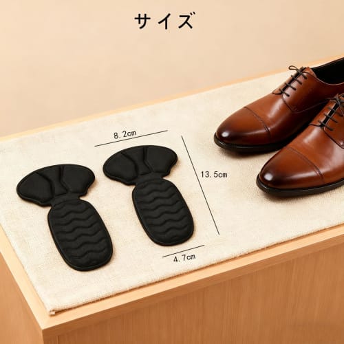 BRIIKPP Anti-Blister Heel Pads, T-Shaped, 2-Piece Set, Shock Absorbing, Strong Adhesive, Anti-Slip, Adjustable Size, Fits Most Shoes, High Heels, Leat