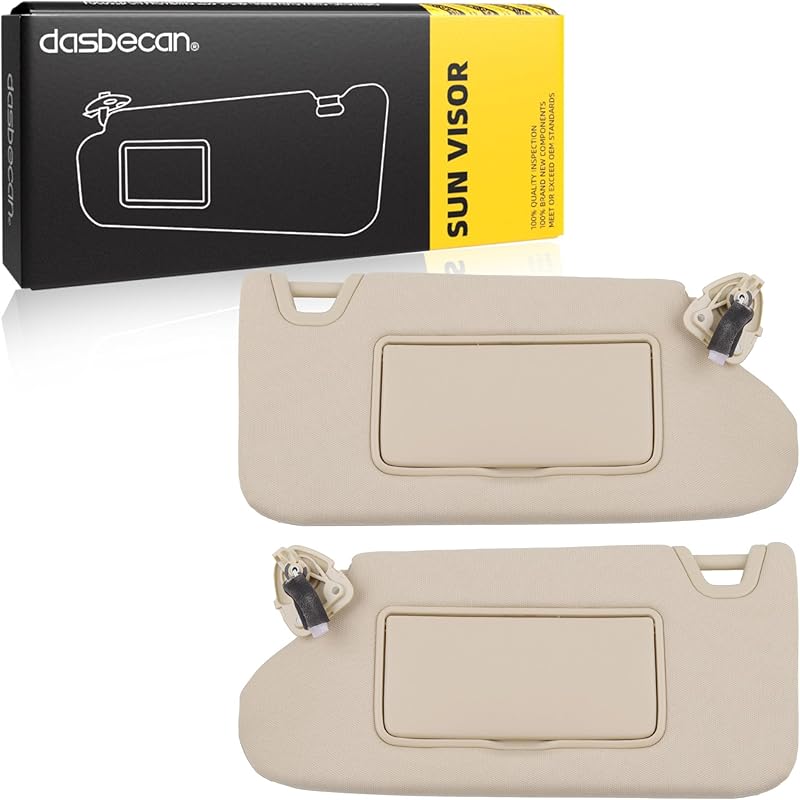 Dasbecan Gray Left Driver Side Sun Visor Compatible With Nissan Altima 2013 2014 2015 2016 2017 2018 With Mirror And Vanity Light Without Sunroof