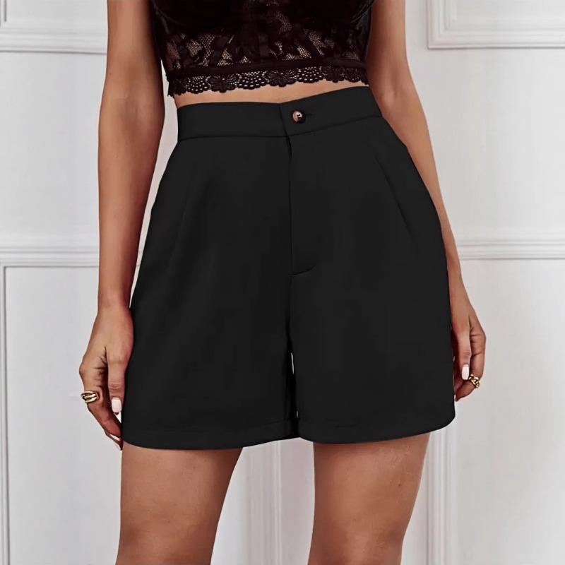 Women High Waist Wide Leg Casual Shorts Summer