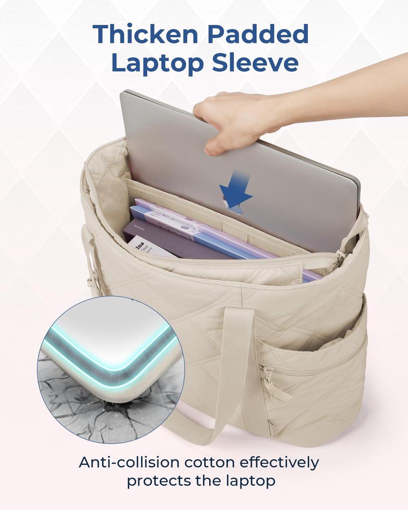 BAGSMART Large Capacity Tote Travel Shoulder Bag with Diameter Perfect for and the Gym Women's Bag, Lightweight, Waterproof, Bag, Dividers,