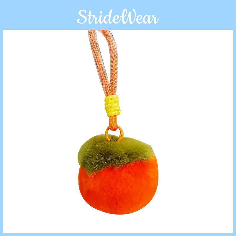 Plush Car Keychain With Cute Persimmon Squirrel Rabbit Design For Gift And Collection