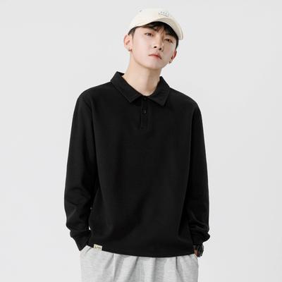 Spring and Autumn New Men's Korean Style Car Logo Lapel Long Sleeve POLO Shirt Trendy Couple Internet Celebrity Same Stylish Fashion Top