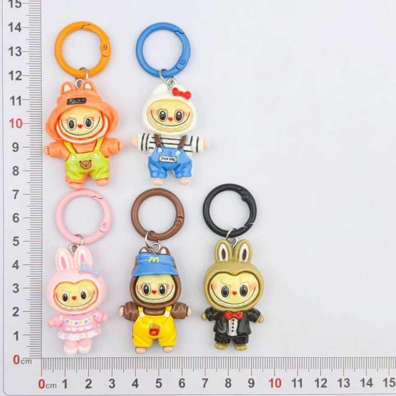 Cartoon DIY Harzpuppe Schlüsselanhänger Anhänger für Rucksack Dekoration