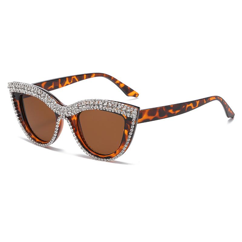 Handmade Diamond-Encrusted Glasses Cat'S Eye Sunglasses Retro Personalized Fashion Trend High-End Sunglasses