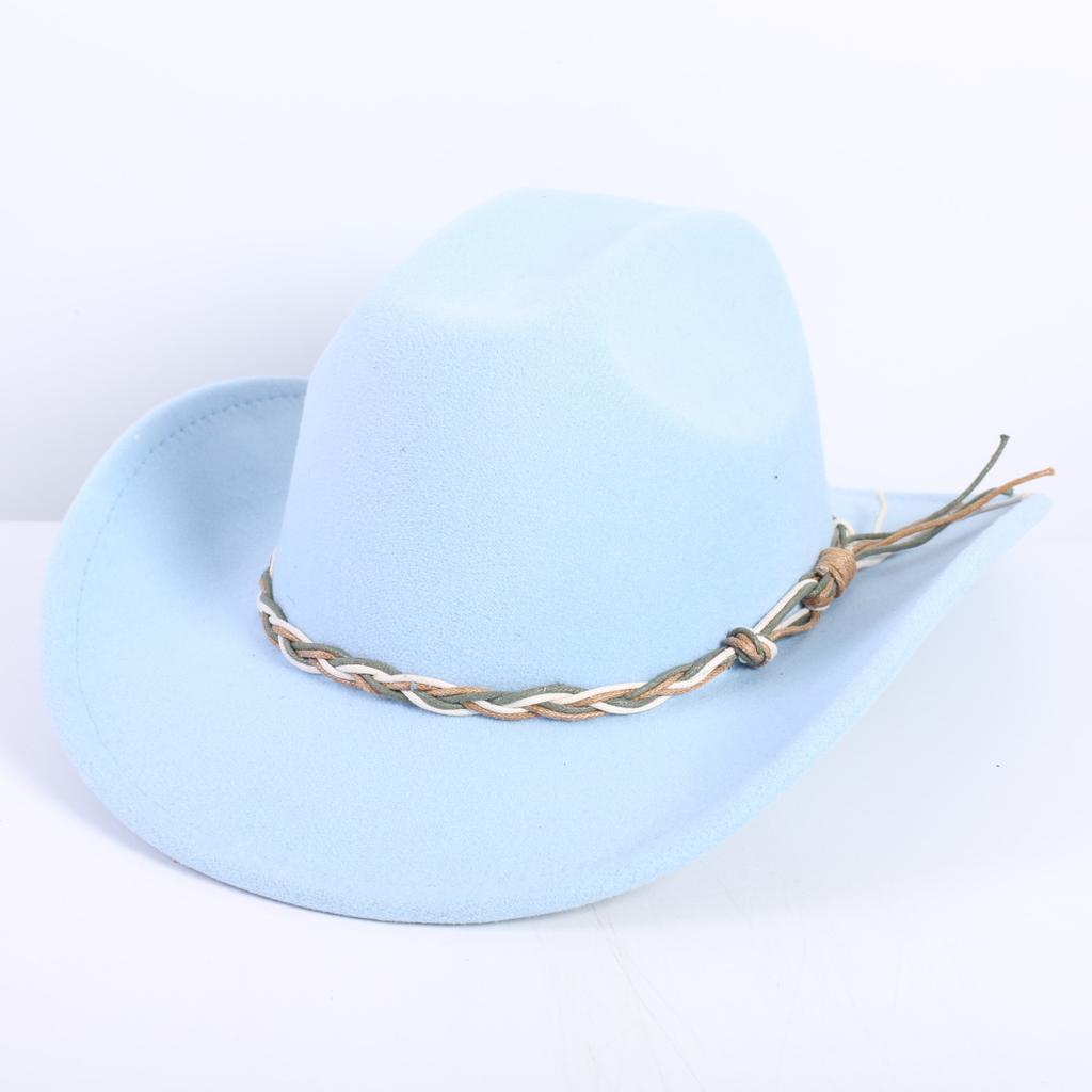 Beliebte europäische und amerikanische Mode OL-Stil einfarbiger Cowboyhut Herren und Damen High-End Zylinder Jazzhut Filzhut