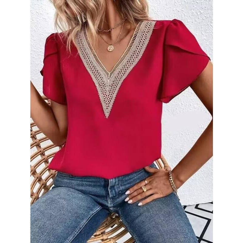 

White Women s Shirt Summer Chic Elegant Shirt Casual Women s Fashionable Shirt White XL