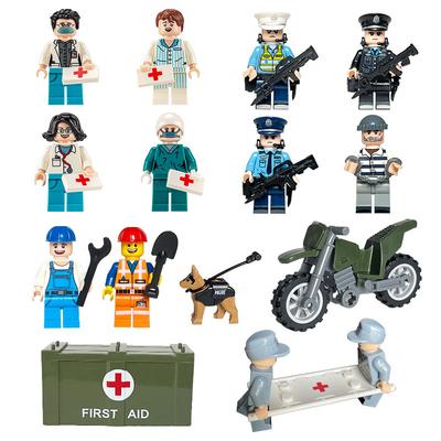 Policejní vězeň Inženýr Hasič Stavební blok Příslušenství pro loutkového policejního psa