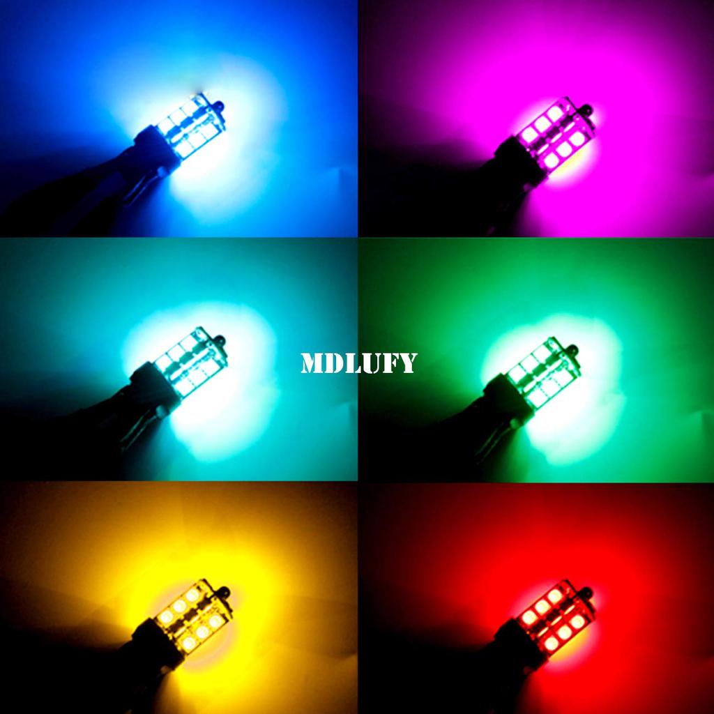 MDLUFY T20 Car Single Normal Sphere LED Clearance Lamp Position Built-In LED Colorful Bulb