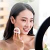 Refreshing Powder Puff  Loose Powder Honey Puff  Soft Short Hair  Dry Powder Puff  Circular Ribbon