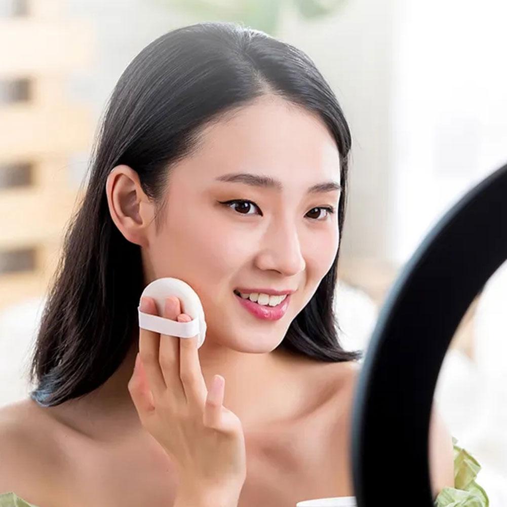 Refreshing Powder Puff  Loose Powder Honey Puff  Soft Short Hair  Dry Powder Puff  Circular Ribbon