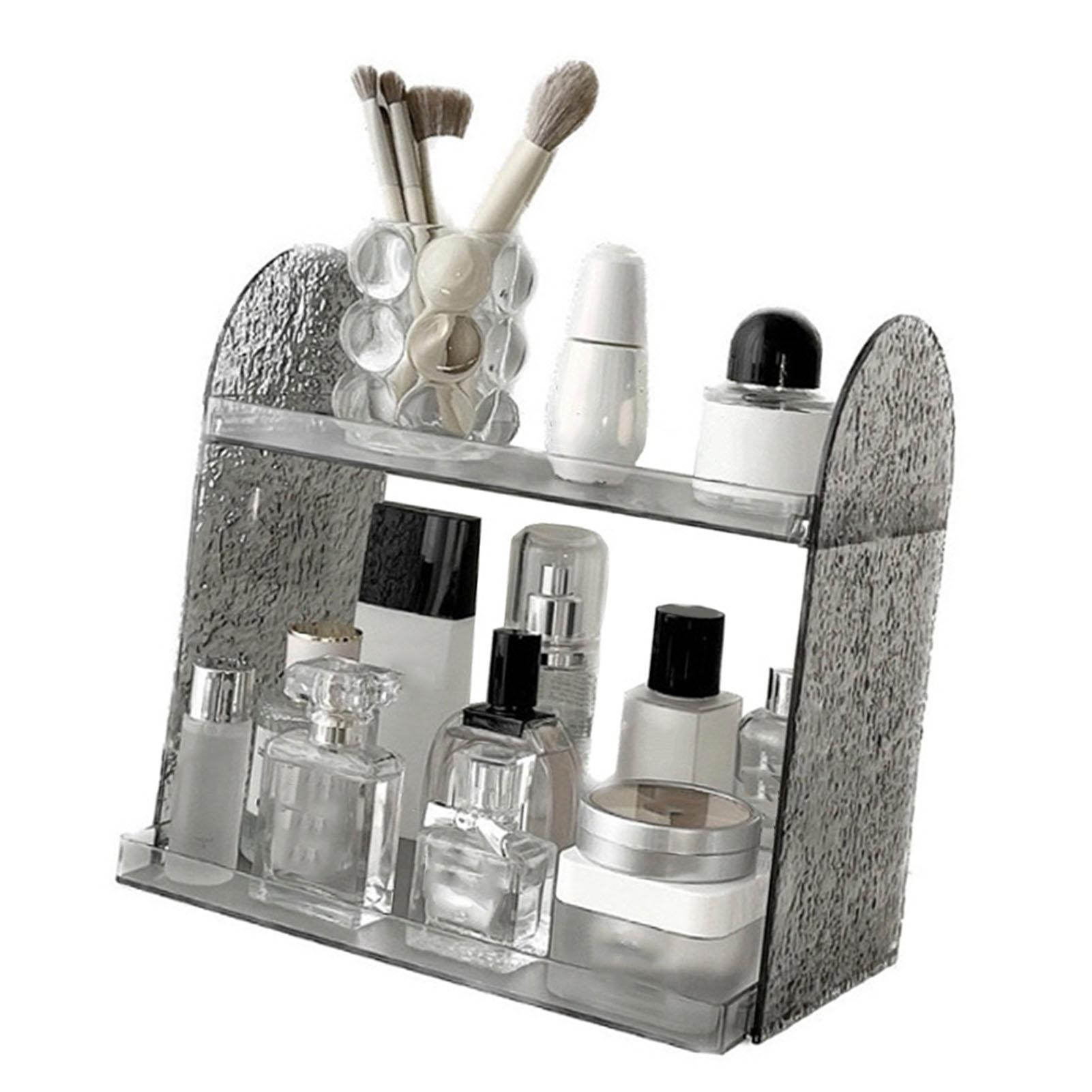 

Double Layer Storage Shelf Large Capacity Fashionable 2 Tier Acrylic Cosmetic Rack for Perfume