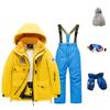 Children's Fashion Skiwear Set Boys' And Girls' Thickened Waterproof Thermal Ski Suit Five-Piece Outfit With Jacket And Trousers