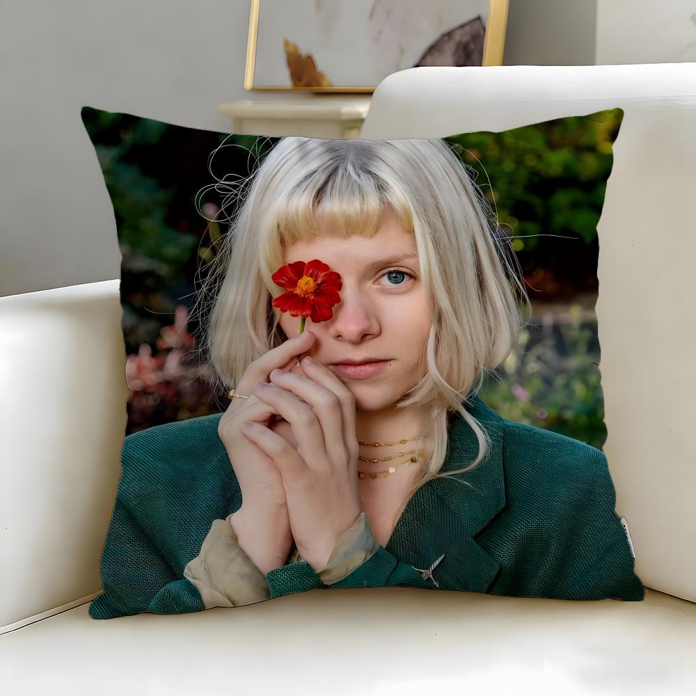 popular singer Aurora Cushion Cover Soft  EasyWash Pillow Case  Versatile for Couch Bed Travel and Office