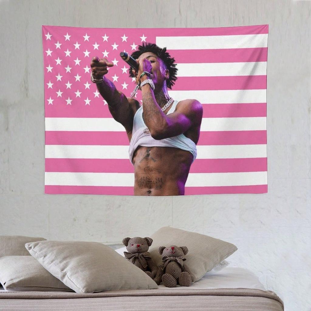 YoungBoy Rapper Tapestry Music Art Poster Flag for Room Aesthetic Bedroom Living Room Home Office Dorm Party Decor