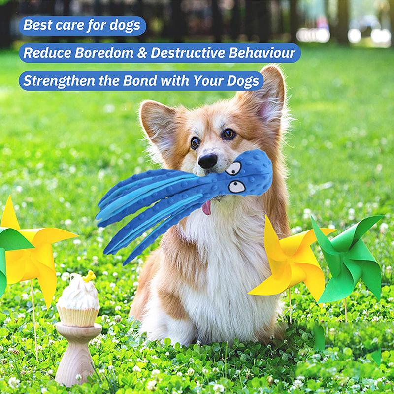 Octopus Skin Shell Octopu Bite Resistant Plush Toy Pet Dog Resistant Squeak Toys Dog Chew Puppy Training Toys
