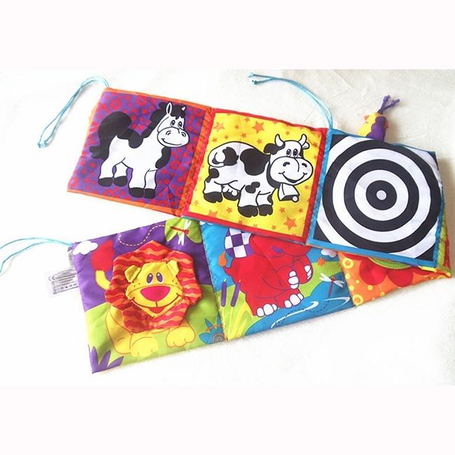 Learn Picture Animal Book Gallery Hračka Soft Zoo Postýlka Baby Cloth Book Intelligence 1 ks