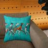 1Pc Cute Greyhound Running Art Print Pillow Cover, 2D Double-Sided Polyester Cushion Case, Colorful Boho Dog Room Decor, Perfect