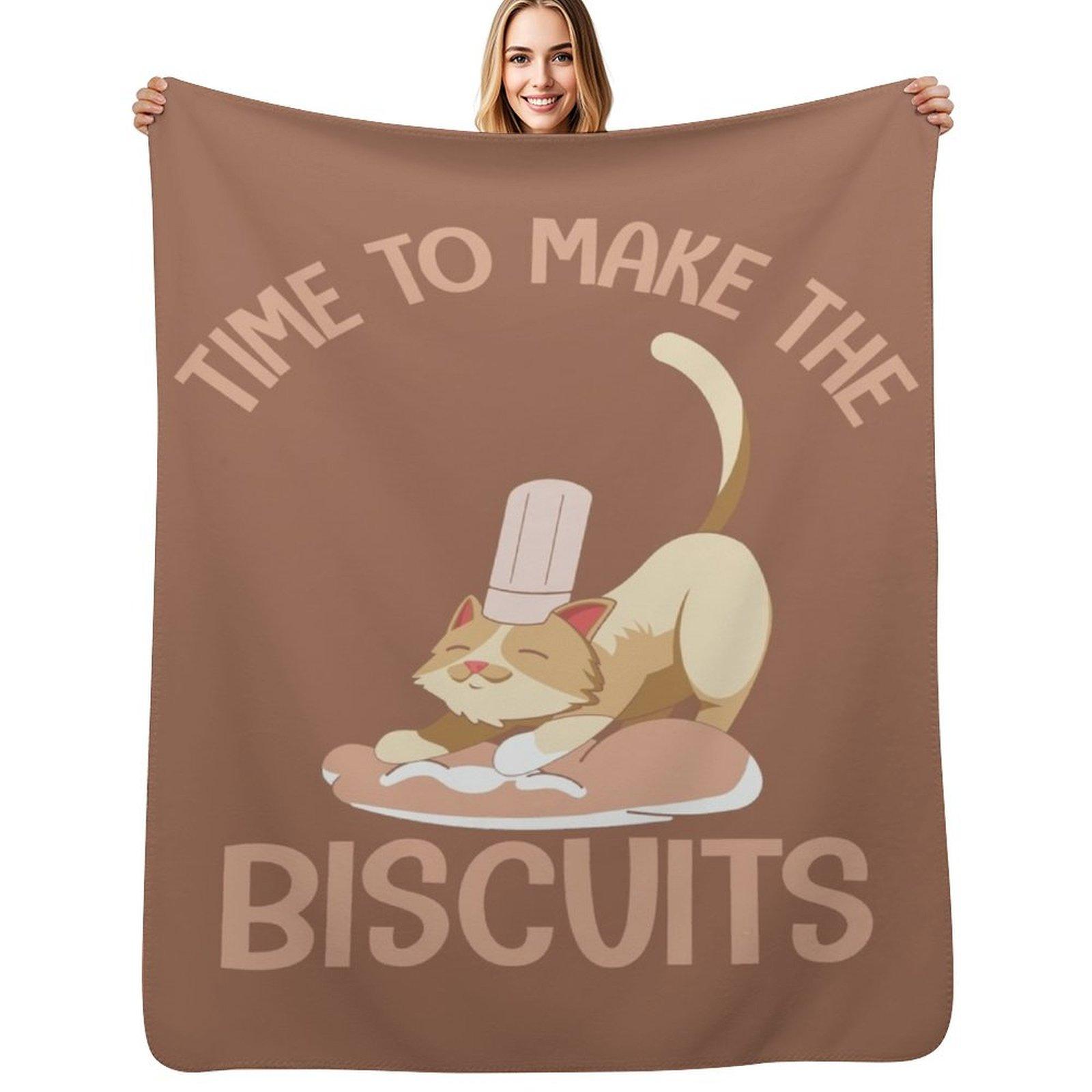 Cat Making Biscuits Throw Blanket Warm Cozy Throw Blanket for Living Room Couch Size: 75*100cm, Weight: 230 GSM