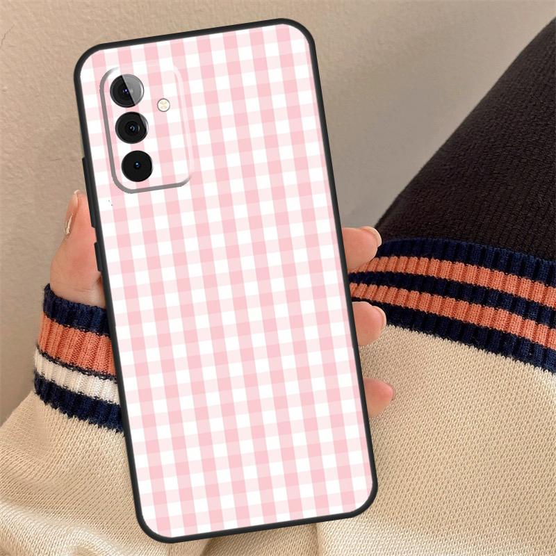 Pastel Gingham Cover For Samsung Galaxy A12 A13 A14 A54 A53 A52 A34 A33 A32 A24 A23 A22 A51 A71 Phone Case
