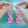 Trendy Crystal Pendant Necklace Zinc Zinc Alloy Cute Cat Jewelry Fashion Elegant Jewelry Sets  For Woman