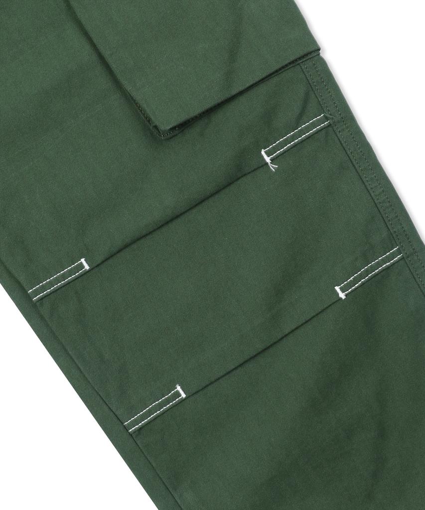 GLACK Gp172 Loose Cargo Herringbone Cotton Pants (Olive)
