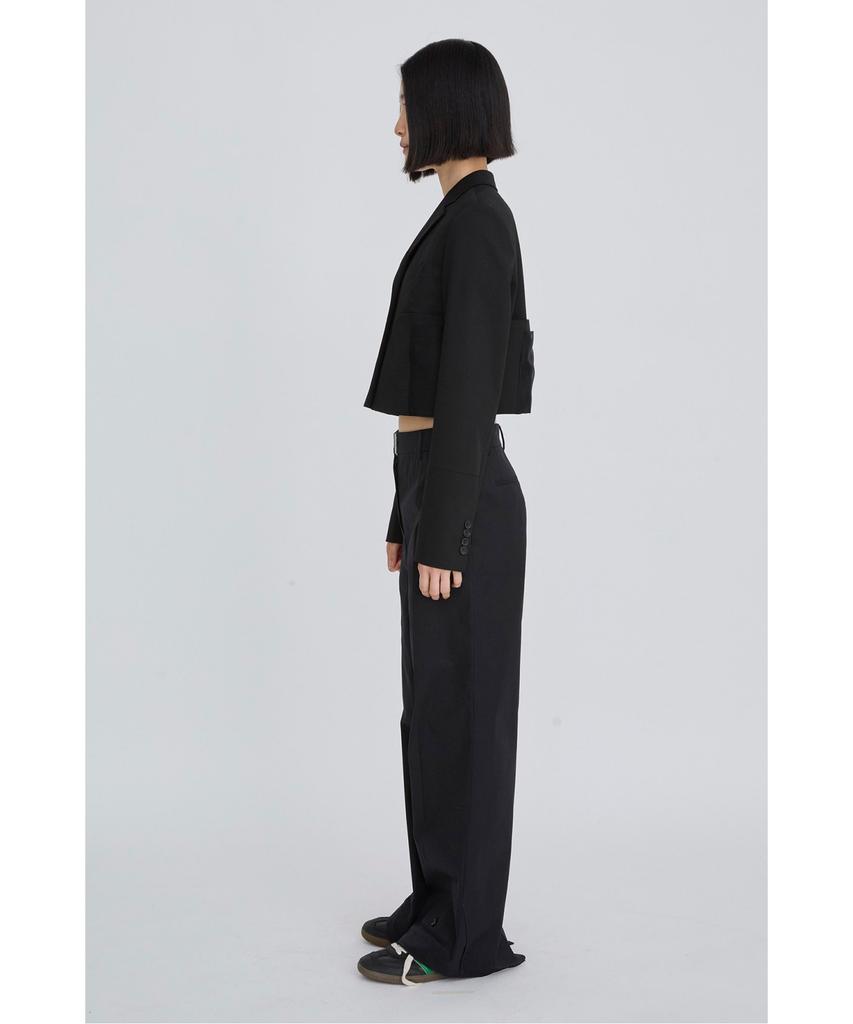 RECODE Layered Waist Panel Detail Hem Pants Rqpas26525Bkx