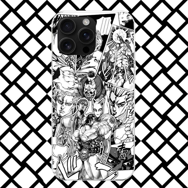 JoJo Kira Yoshikage Killer Queen Phone Case for iPhone 17 Air 16 16E 15 14 Plus 13 Mini 12 11 Pro Max 7 8 + SE 2020 Soft Cover F