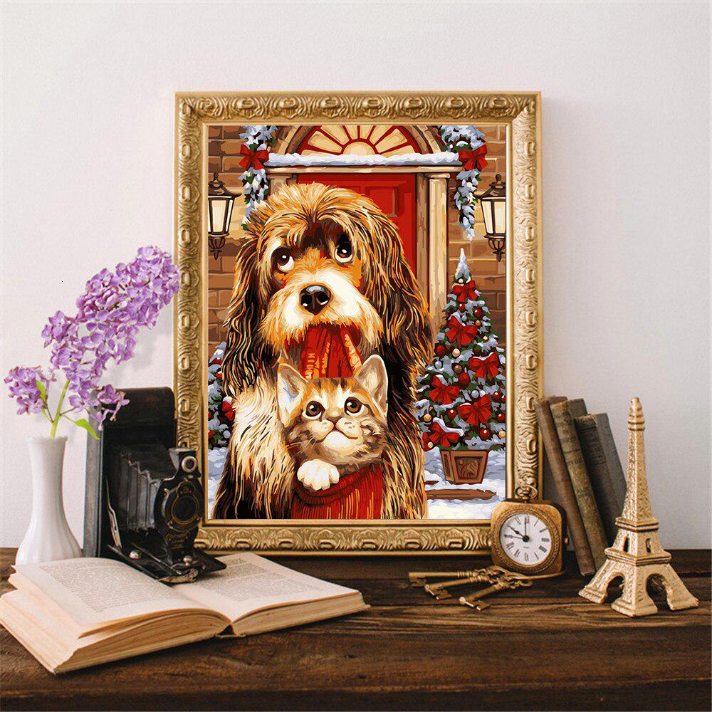 Full Square Diamond Painting Dog Rhinestone Picture Diamond Embroidery Sale Cat Mosaic Animal Christmas Gift